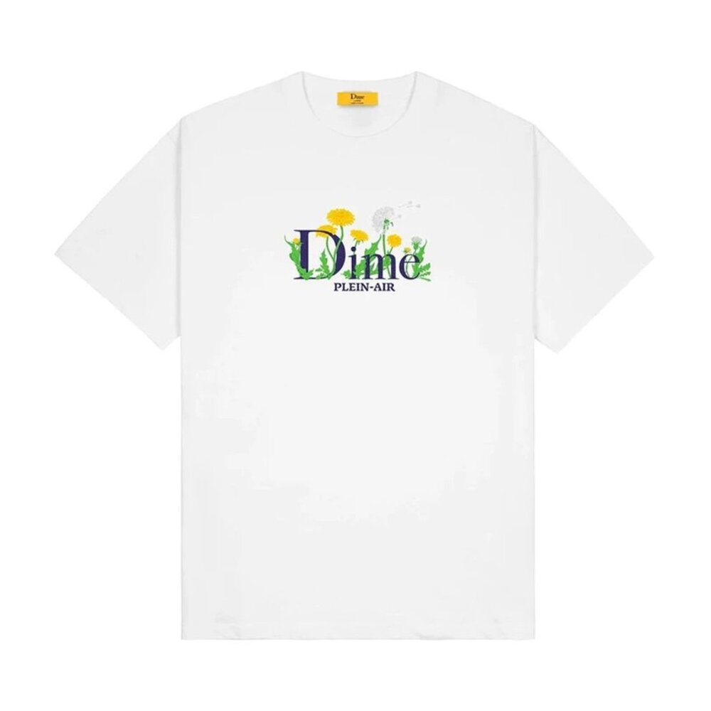 DIME White Printed Short Sleeve T Shirt